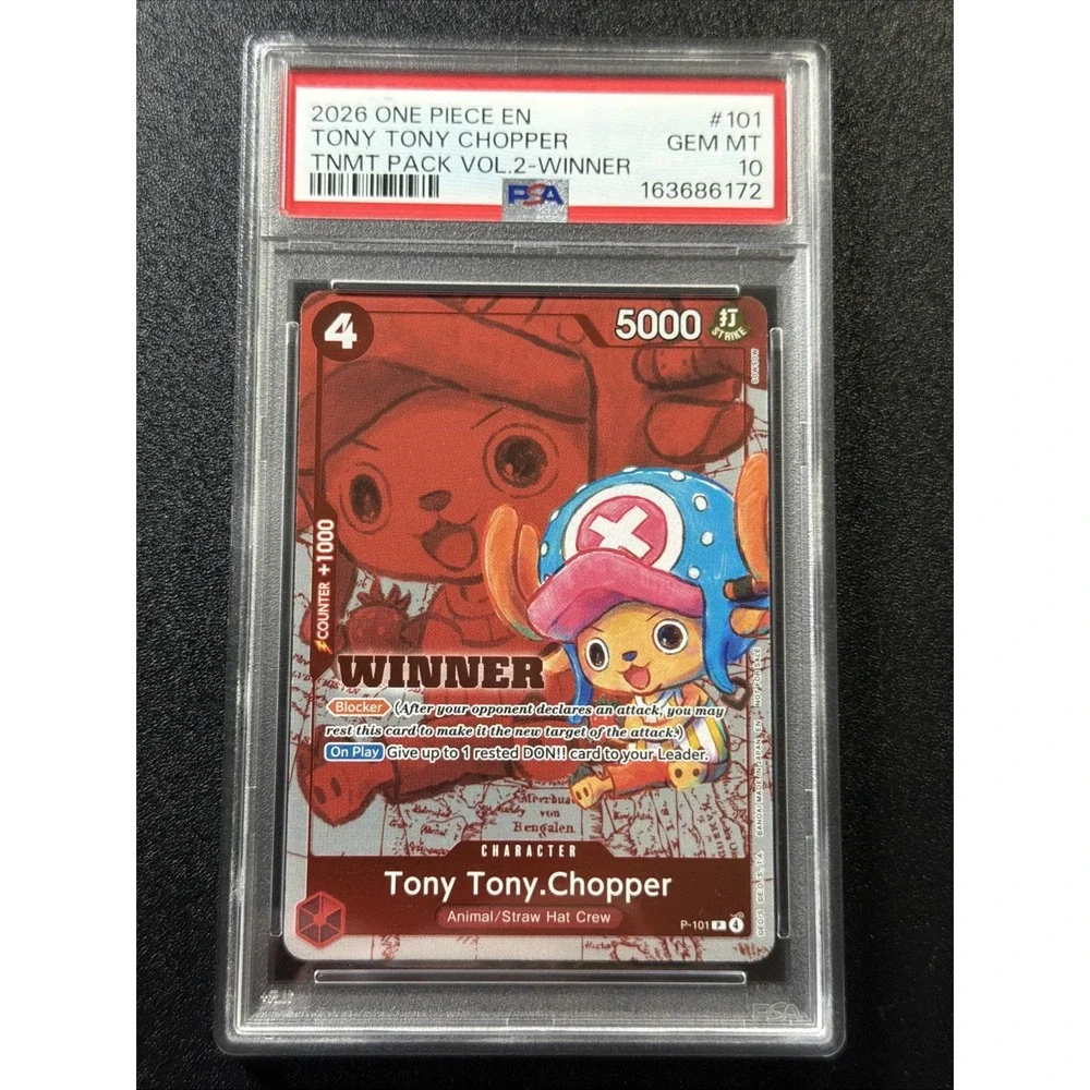 2026 ONE PIECE TOURNAMENT PACK VOL.2 WINNER #101 TONY TONY CHOPPER PSA 10 B3